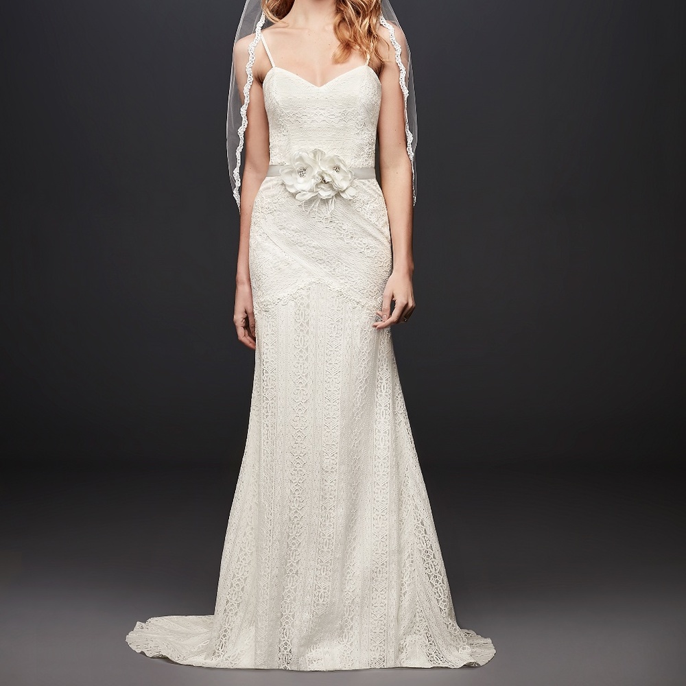 Davids bridal Galina sleeveles boho Wedding dress